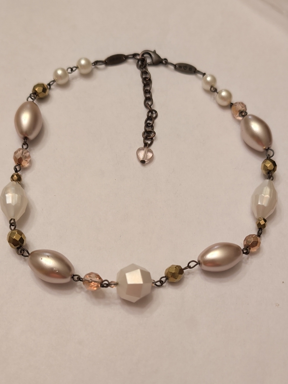 Sabika Pearl-Tone and Champagne Accent Necklace